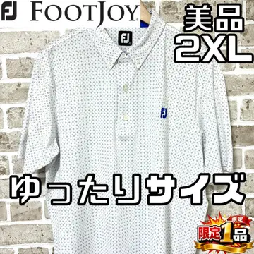 [선착순] 풋조이 남성용 반팔 피케 셔츠 2XL 화이트/올 패턴
