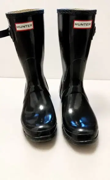 HUNTER 레인부츠 여성용 광택 블랙 25cm