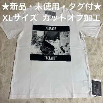 Nirvana BLEACH 티셔츠 XL 화이트 컷오프 택 포함 Ju