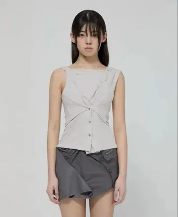 비대칭 스냅 후디 FL-133_클라우드 화이트