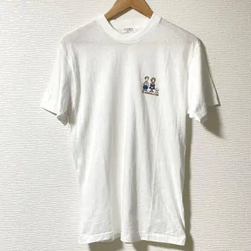 80s 산리오 더 보드빌 듀오 T셔츠 F 일본제 쇼와 레트로 화이트