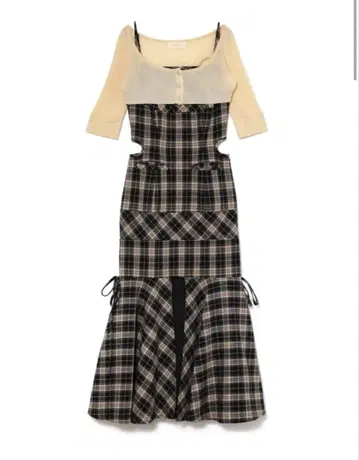 andmary Lisa check long dress