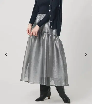 UNITED ARROWS 스켈레톤 샤인 자카드 스커트