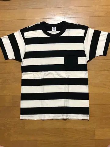 TOYS McCOY 보더 포켓 T셔츠 M 화이트 블랙 토이즈 맥코이