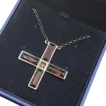 새상품급 스와로브스키 크로스 십자가 목걸이 컬러 스톤