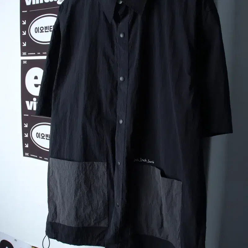 (L-2XL) 인치인치인치 반팔 카라 티셔츠 셔츠 남방-H34677