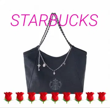 중국 한정판 Starbucks 블랙 체인 숄더백 토트백
