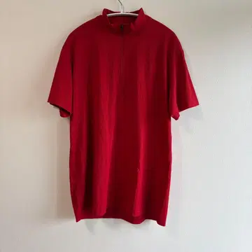 THE NORTH FACE 하프 지퍼 T셔츠 레드