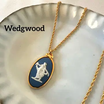 [Wedgwood 웨지우드 ] 카메오 목걸이 블루 골드 여성