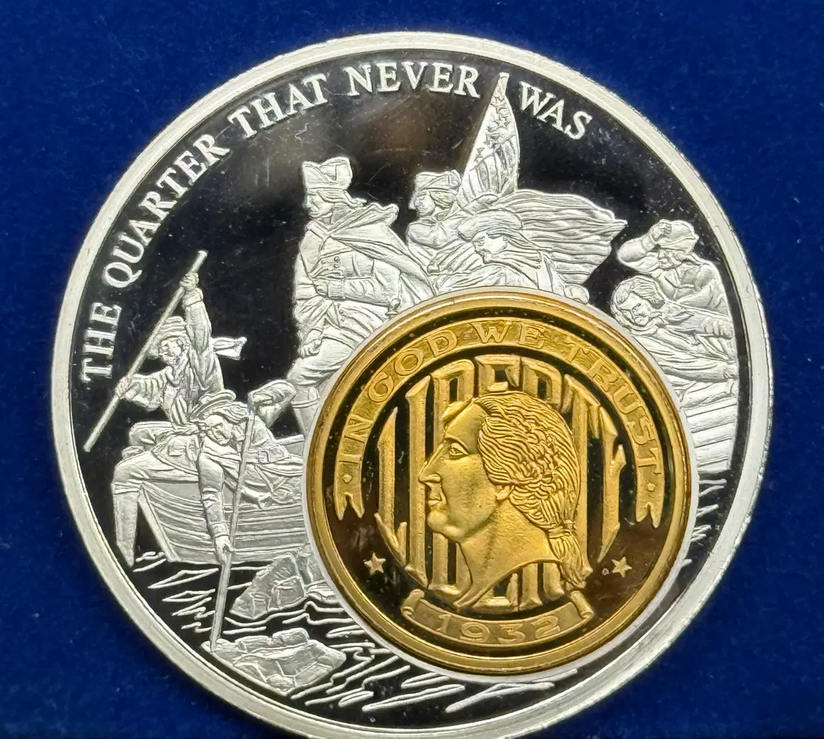 2004년 미국silver&24k Gold도금 주 쿼터 인레이메달리온주화