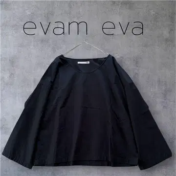 evam eva 에붐에바 코튼 풀오버 블라우스 블랙