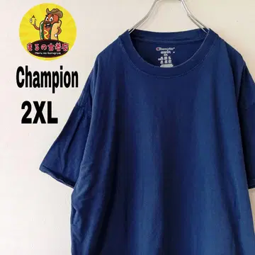 USA 구제 의류 Champion 반팔 무지 T셔츠 2XL 네이비