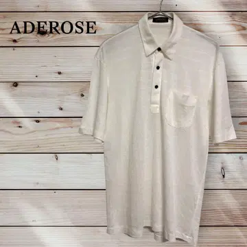 ADEROSE /린넨100% 반팔 피케 셔츠 일본제 M