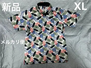 크랭크 보태니컬 무늬 반팔 골프 셔츠 XL 사이즈