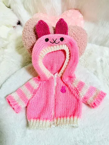 테디베어 봉제 인형 베어웨어 니트 토끼 후드 미사용품