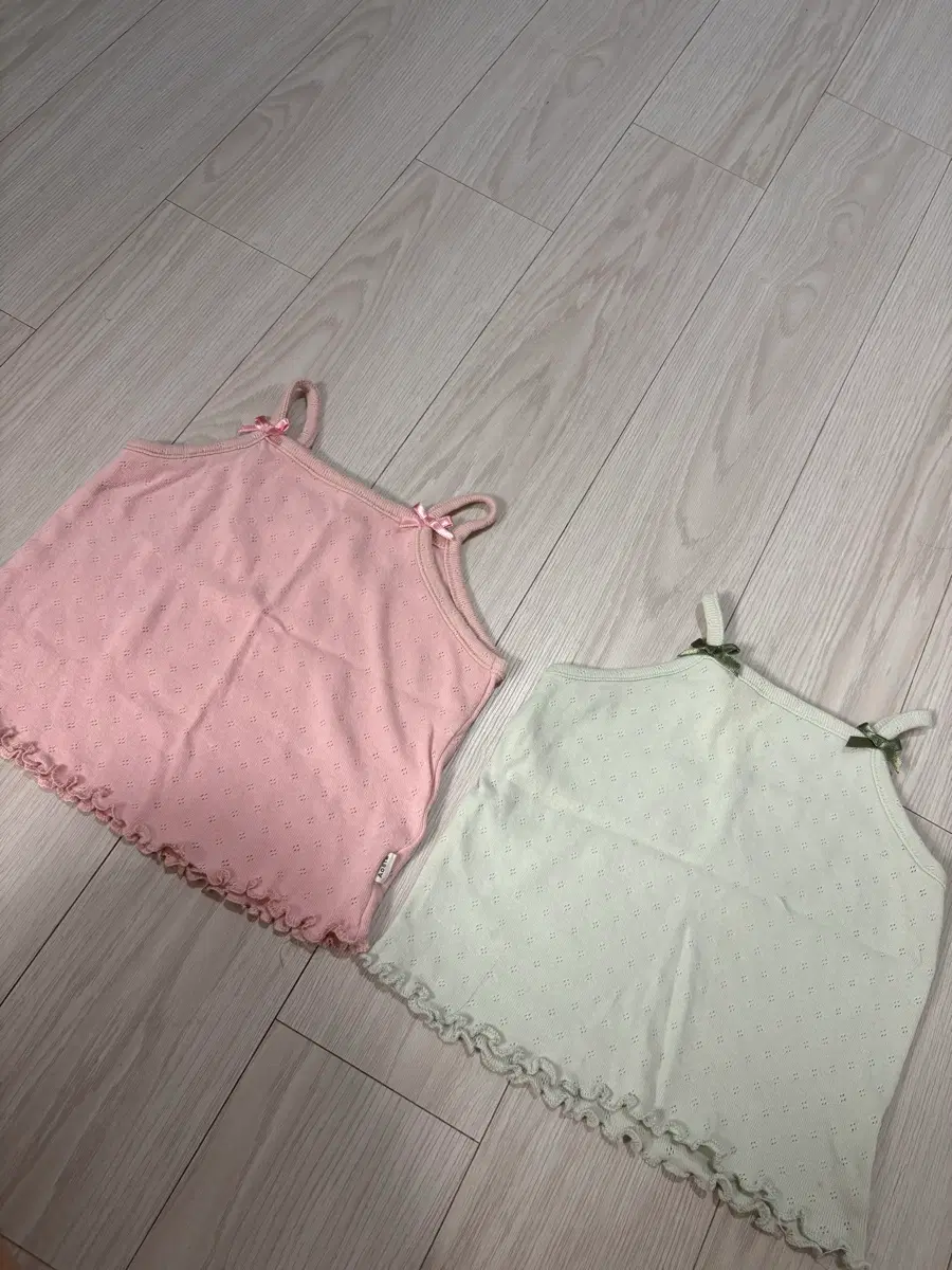 Aosta 아오스타 리본 나시 2장 (핑크/민트) L
