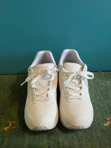 SKECHERS 통굽 스니커즈 화이트 x 핑크 골드 23.5cm