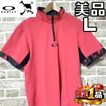 [ 선착순 ] 오클리 스컬 남성용 반팔 지퍼 셔츠 L 핑크 계열