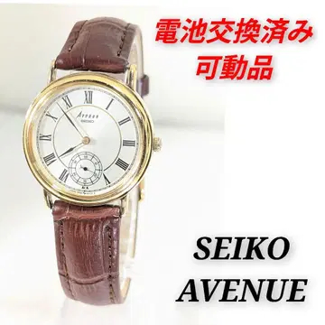 SEIKO AVENUE 남성용 배터리 벨트 교환 완료 작동품 O-21