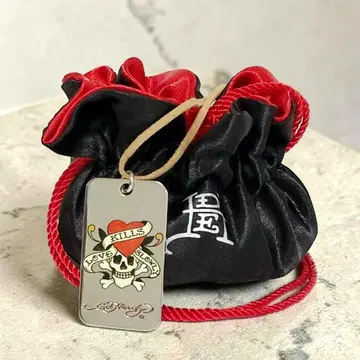 레어! Ed Hardy 에드하디 도그택 목걸이 수납 가방 포함 y2k