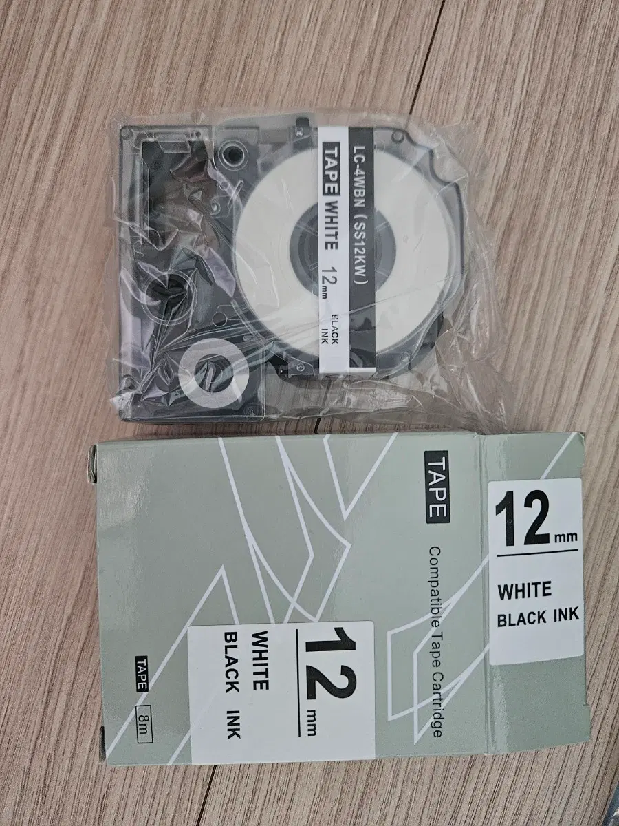 라벨테이프 LC-4WBN 화이트 12mm