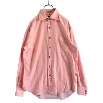 [ Paul Smith ] 긴팔 셔츠 핑크 코튼 오버 사이즈 남성용 L