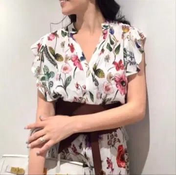 ZARA 자라 롱 원피스 보타니컬 꽃무늬 허리 리본 인기 완판