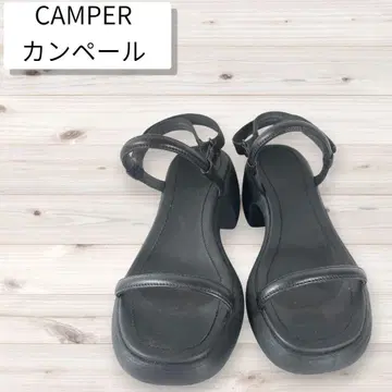 CAMPER 샌들 EU38 24.0cm 블랙 가죽 스트랩