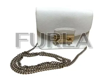 FURLA 체인 숄더백 화이트 가죽 미니백 포멀