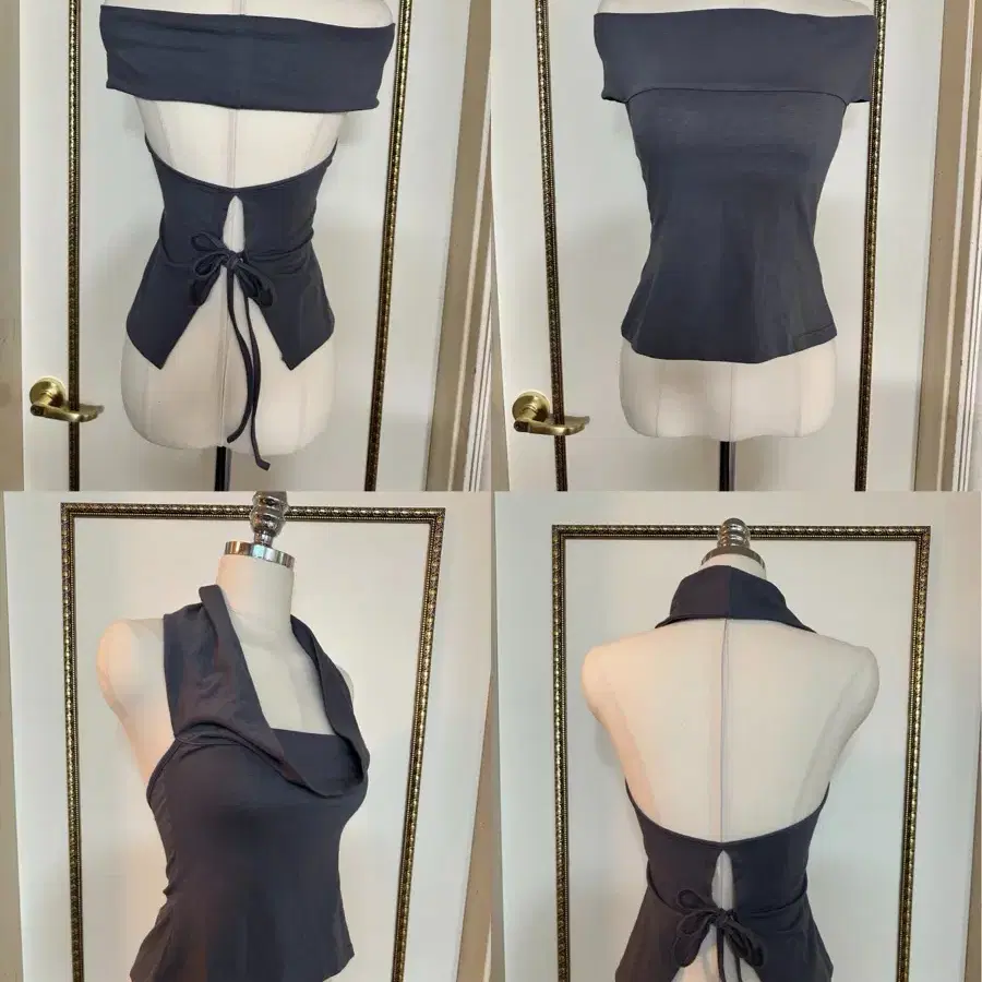 투웨이 홀터넥 오프숄더 백트임 탑(2칼라)