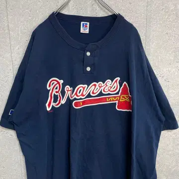 러셀 애슬레틱 헨리넥 애틀랜타 브레이브스 T셔츠 2XL