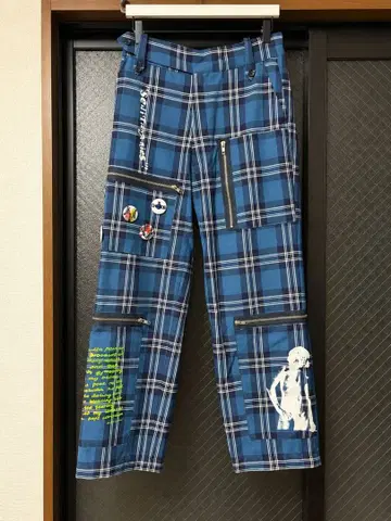 KIDILL 25AW SEDITIONARIES 체크 팬츠 파랑 타탄