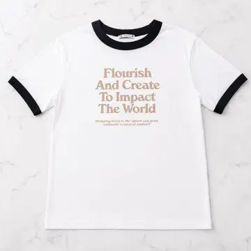 ZARA 링거T셔츠 M 반팔 로고T 화이트 x 블랙 여성용