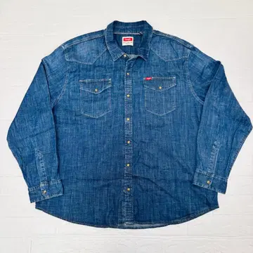Wrangler 랭글러 웨스턴 데님 셔츠 3XL 빅 사이즈 다크 네이비