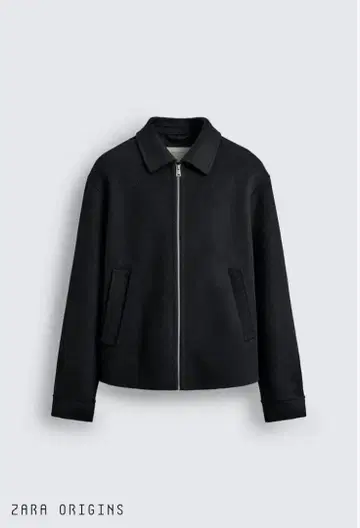 ZARA ORIGINS 울 지퍼 블루종 블랙 L