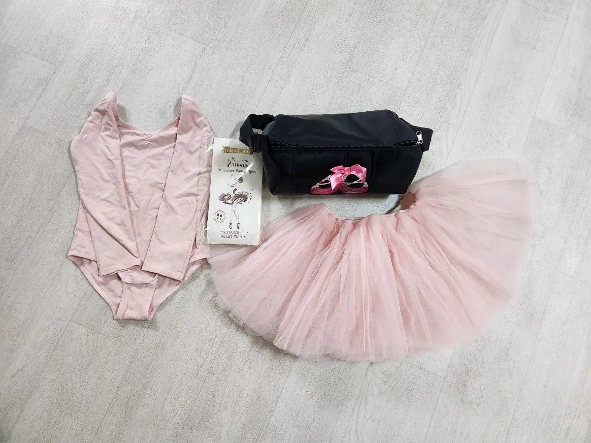 발레복 세트 튜튜 스커트, 타이즈, 가방