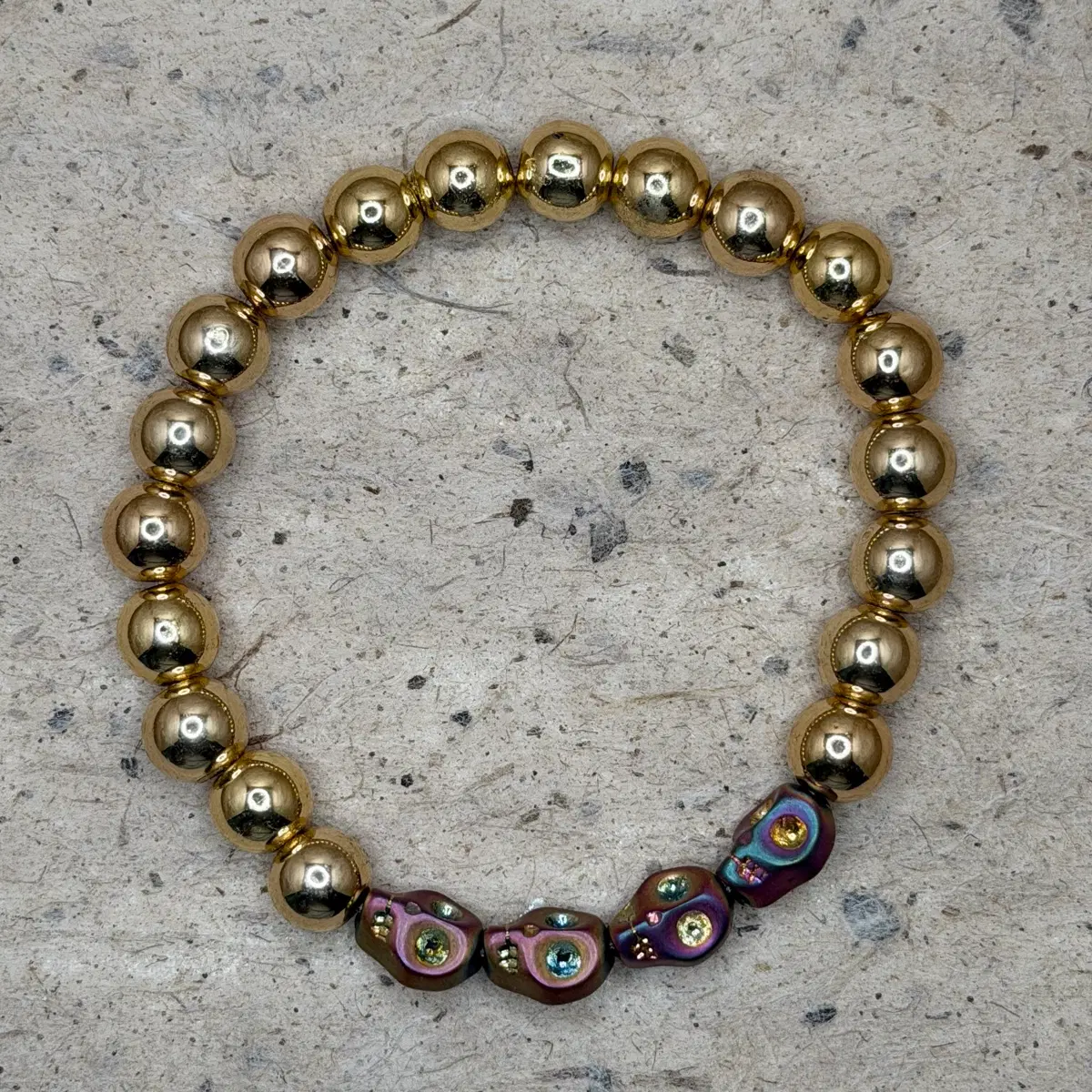 Hematite Skull Bracelet #1