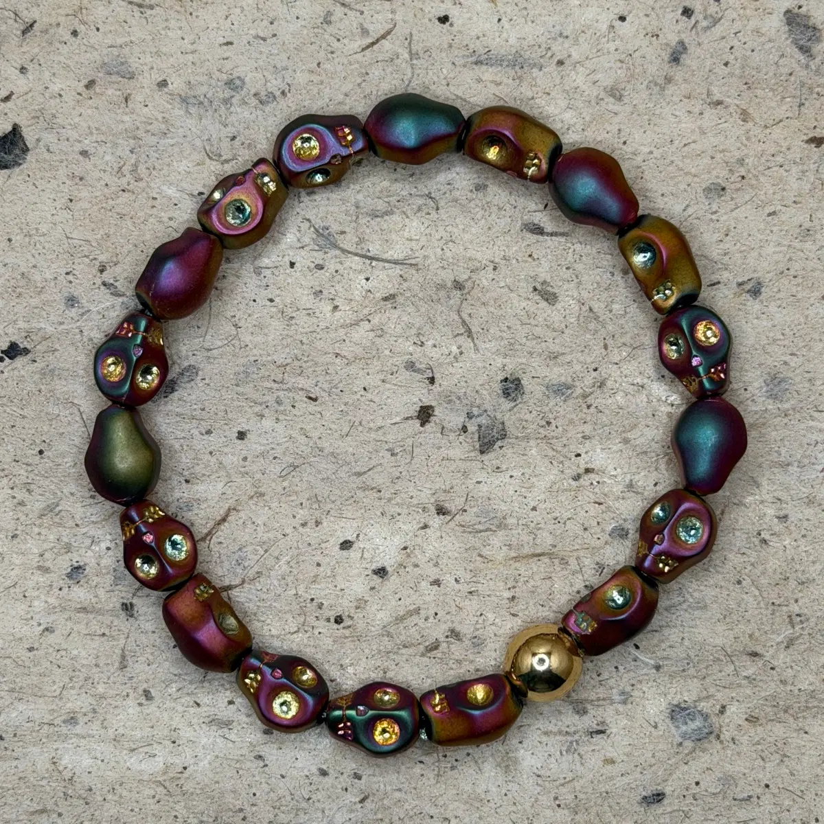 Hematite Skull Bracelet #2