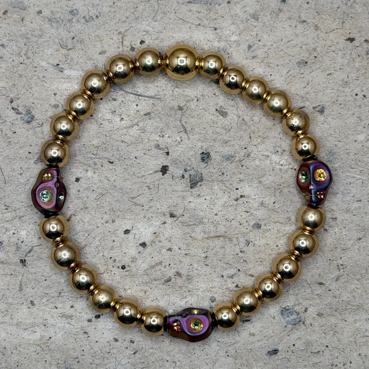 Hematite Skull Bracelet #3