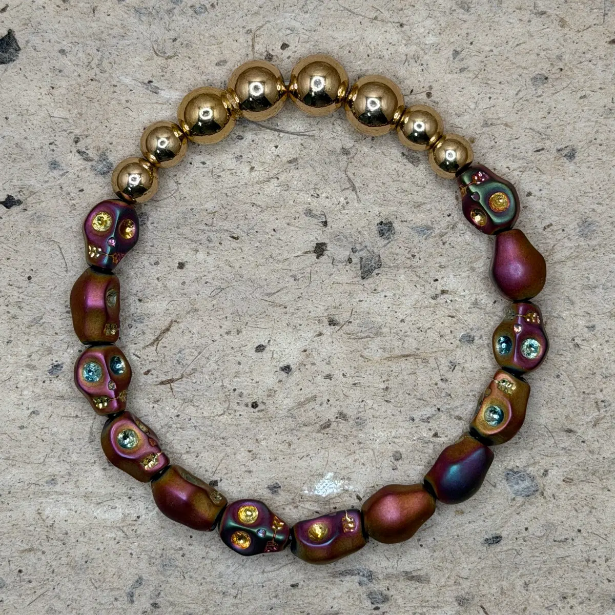 Hematite Skull Bracelet #5