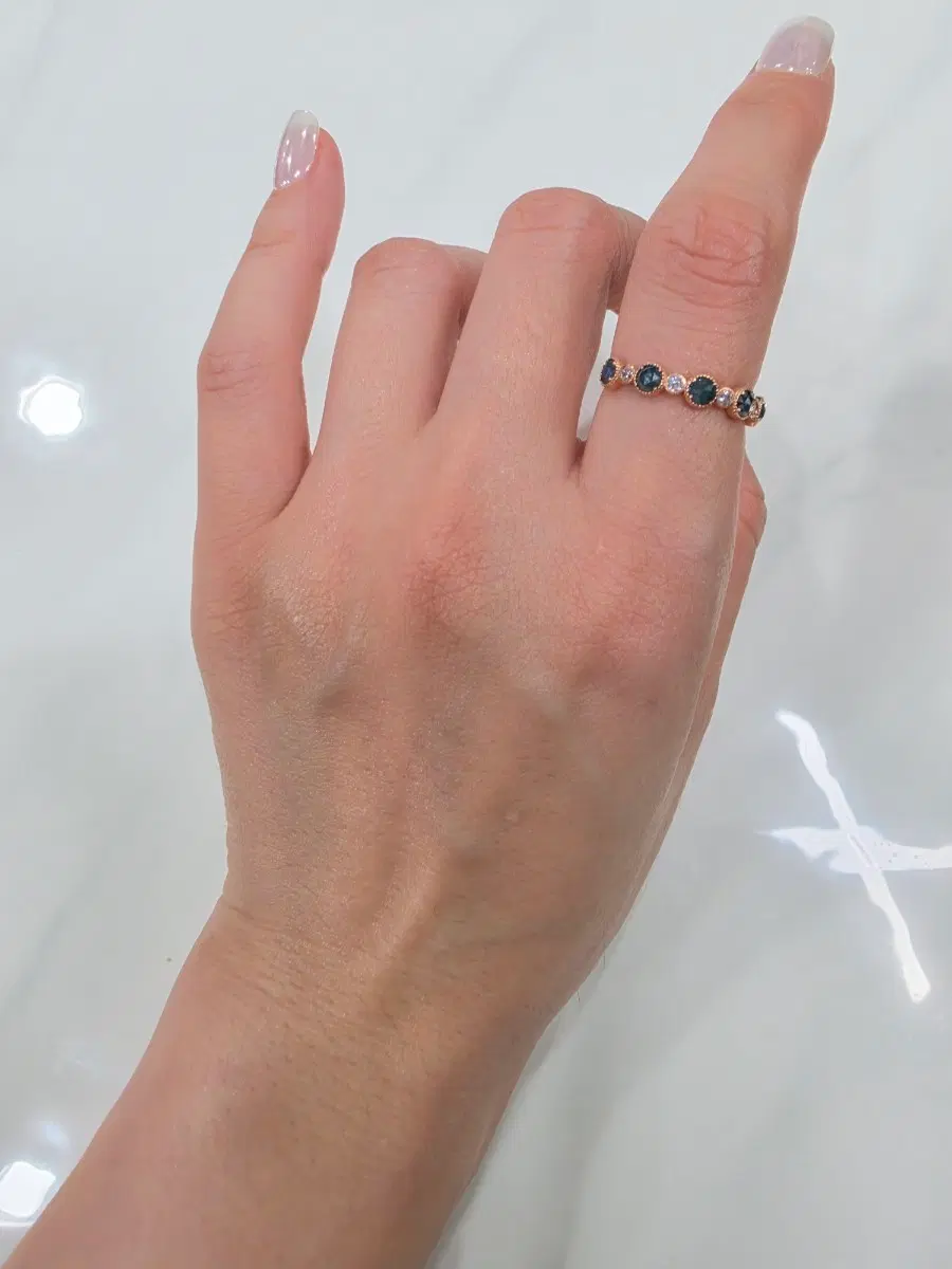 블루러프다이아 반지 (천연)