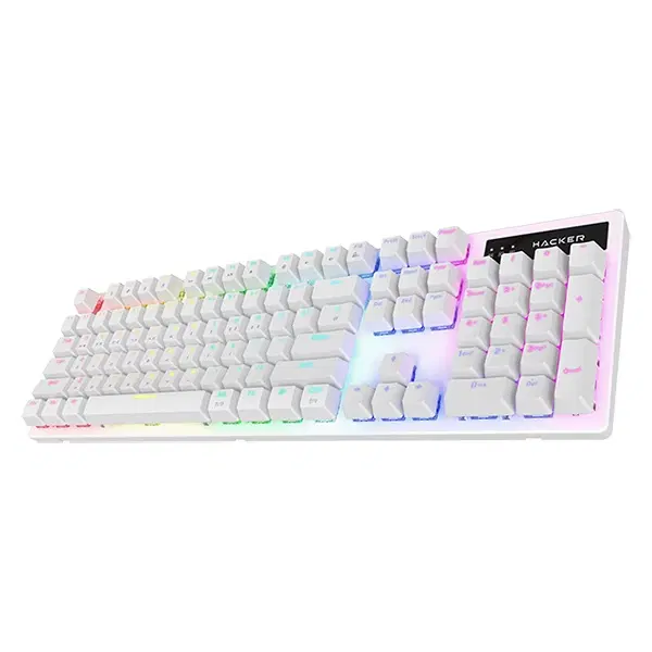 갈축 LED 무빙 레인보우 게이밍 키보드 USB 화이트