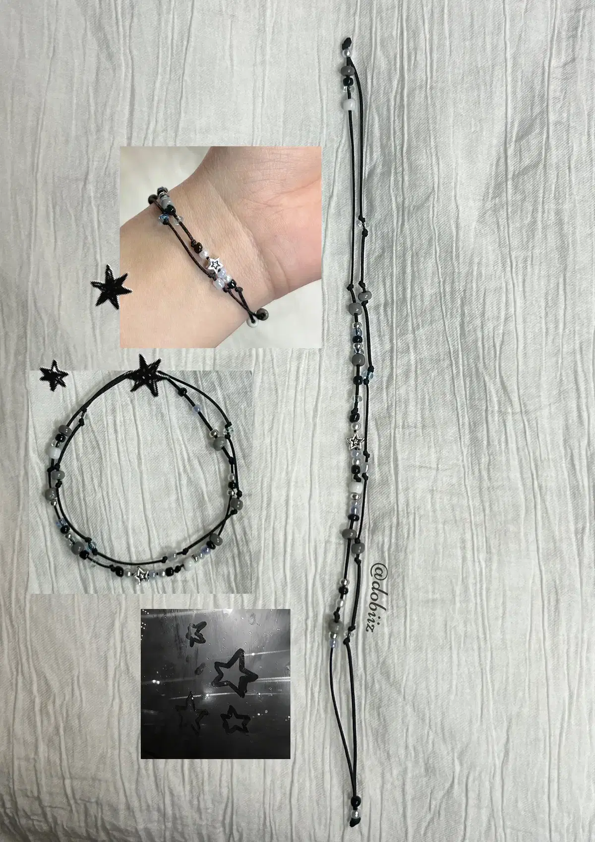 {handmade} 블랙 스타 팔찌
