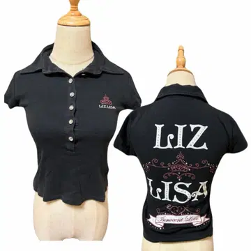LIZ LISA y2k 헤이세이 갸루 히메 헤이세이 여아 로고 큐빅 반팔