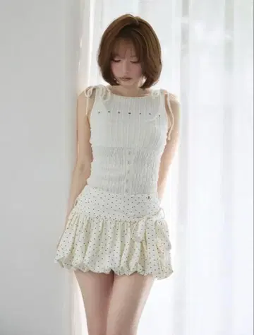 andmary Lana 리본 탑 화이트 F