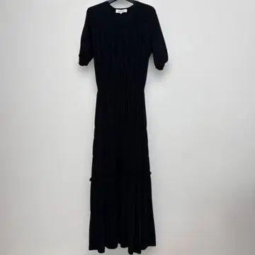 엔폴드 반팔 롱 원피스 블랙 36
