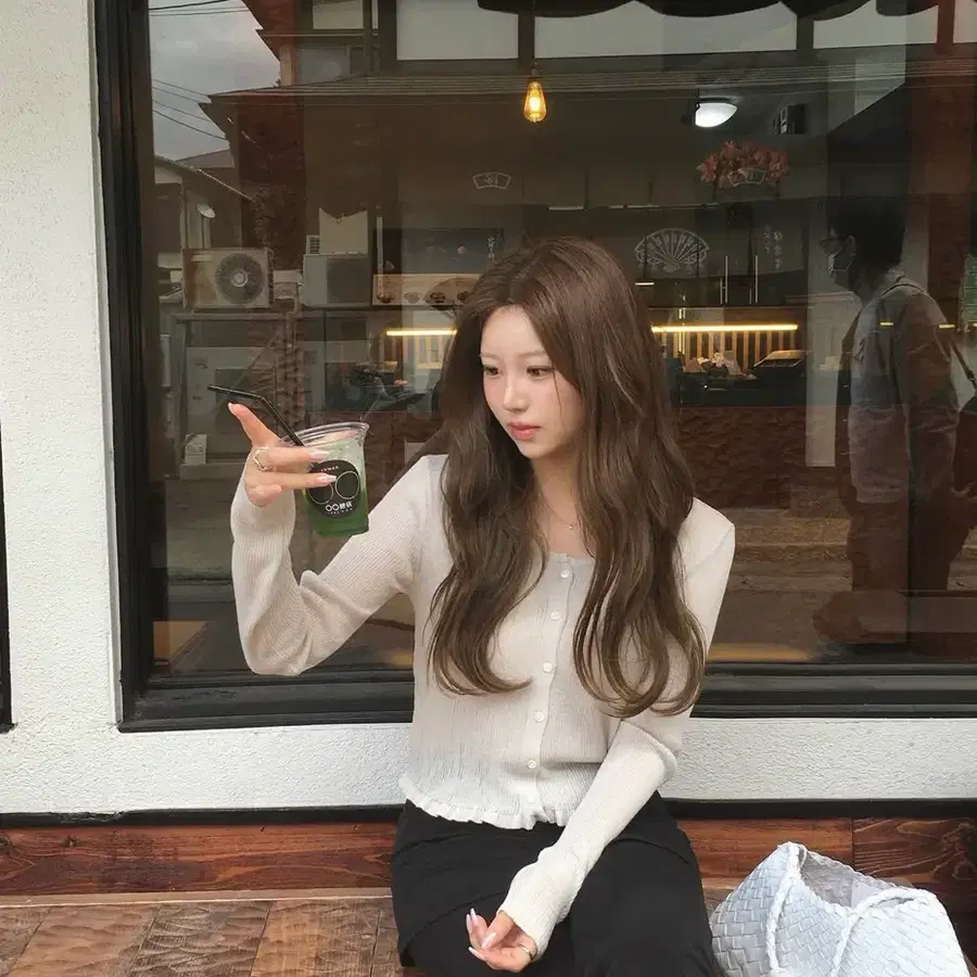 (새상품) 리브아워 썸머 린넨 가디건 실버