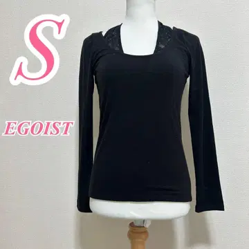 EGOIST 에고이스트 긴팔 티셔츠 블랙 S 레이스 디자인