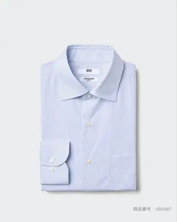 [새상품] UNIQLO 슈퍼 논아이론 슬림 셔츠/세미 와이드/스트라이프