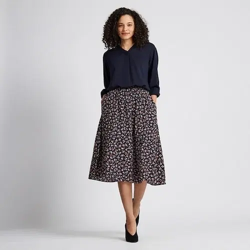 UNIQLO 프린트 플레어 스커트